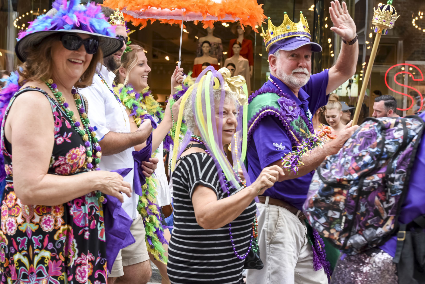 Jazz Crawl dressed up parade crowd
